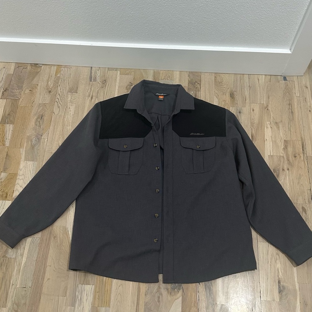 Men's Black and Gray shirt Jacket